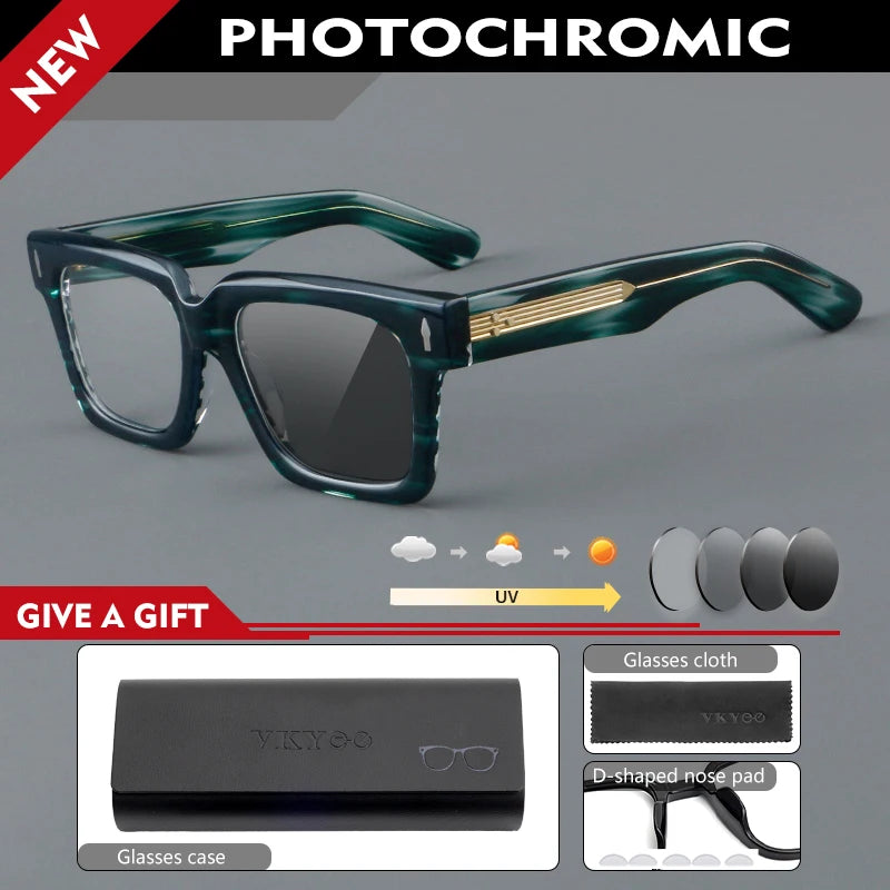 Customizable Retro Geometric Square Anti-Blue Light Eyewear