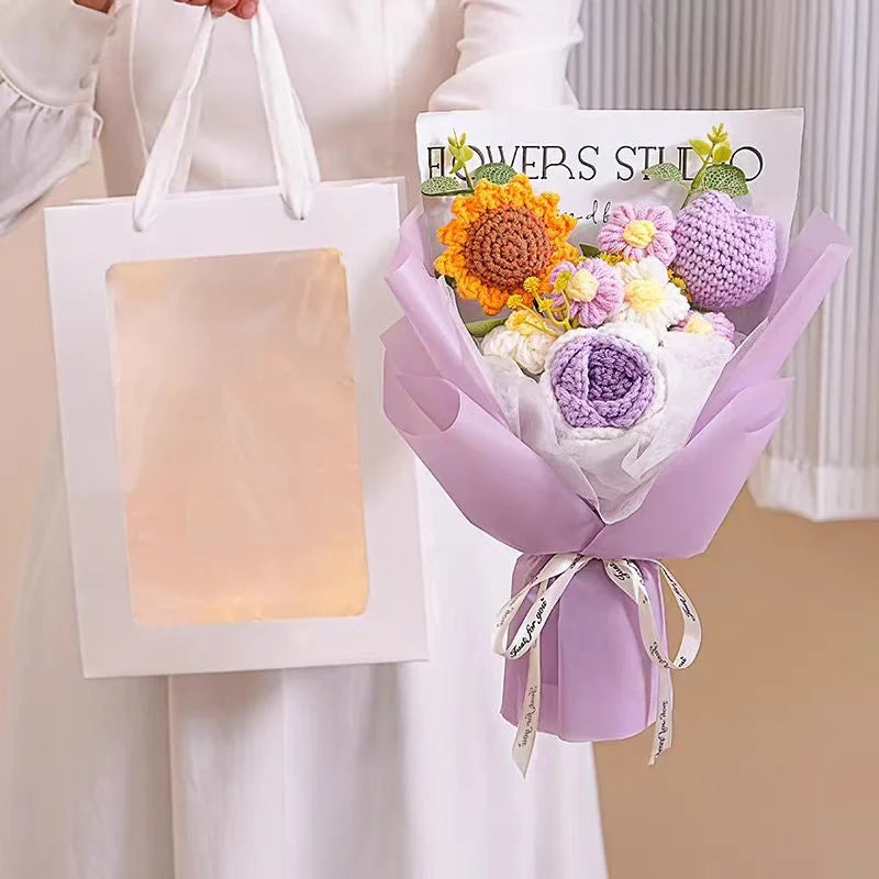 Ramo de Tulipanes de Ganchillo Hecho a Mano | Regalo Elegante para Cualquier Ocasión