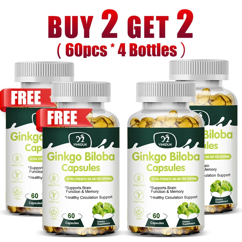 Buy 2 Get 2 Free! Ginkgo Biloba Extract for Enhanced Memory & Focus