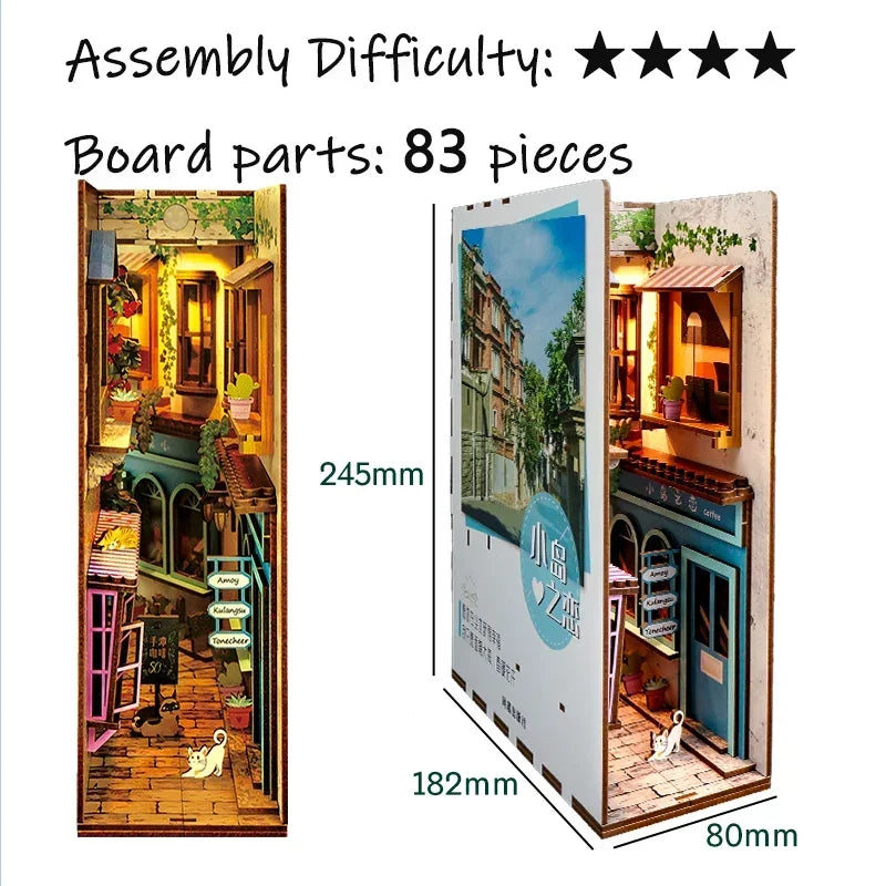 Kits insertables de estantería de madera para rincones de lectura (DIY) | Decoración miniatura creativa