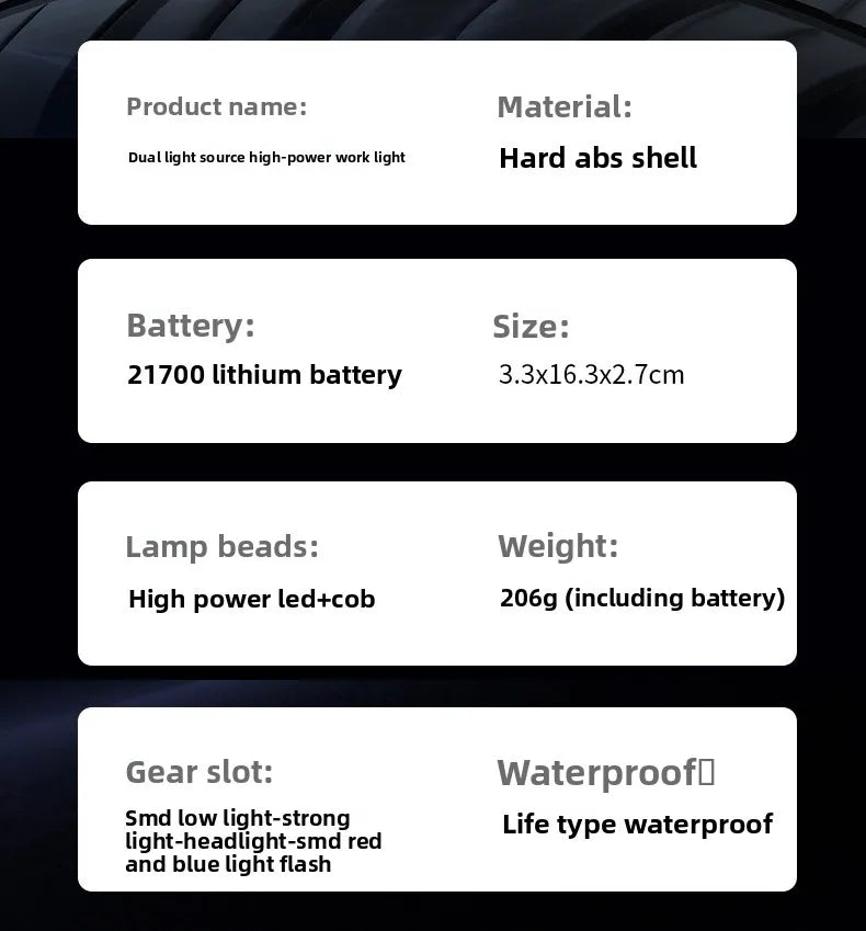 Dual-Side COB Foldable Work Light | Super Bright Emergency Flashlight