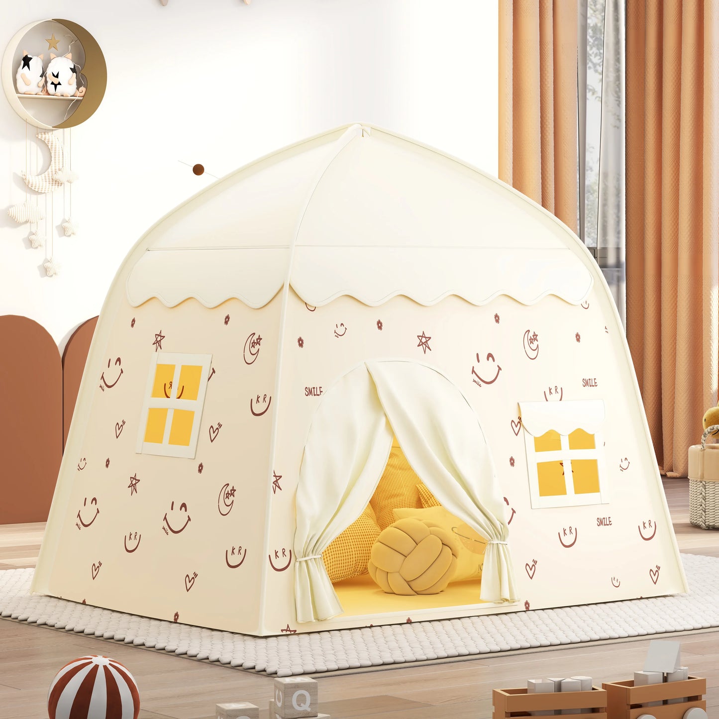 Khaki Toy Castle | Portable Children's Play Tent for Pretend Play