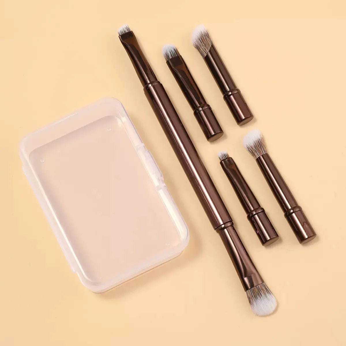 Portable 6-Pack Makeup Brush Set | Travel-Ready Brush Kit