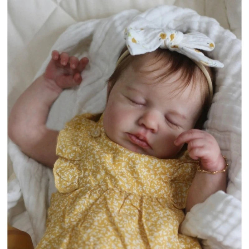 19-Inch Full Vinyl Girl Reborn Doll with Hand Rooted Hair