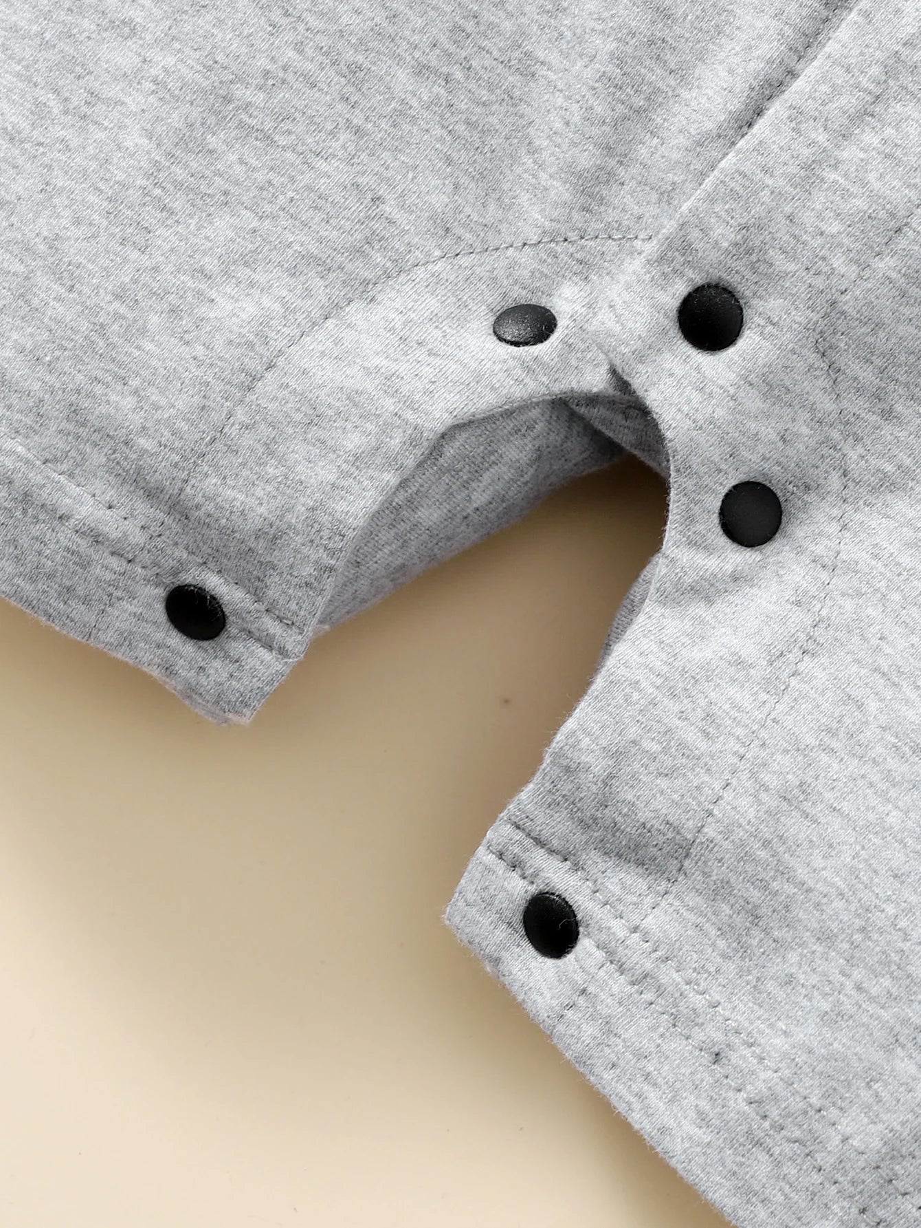 Baby Boy Alphabet Pattern Snap-Front Stand Collar Short-Sleeve Casual Romper