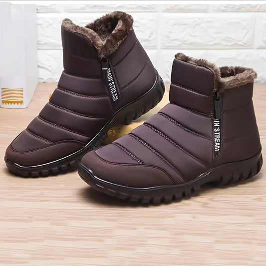Botas de nieve de algodón cálidas para hombre | Botas de invierno tobilleras impermeables