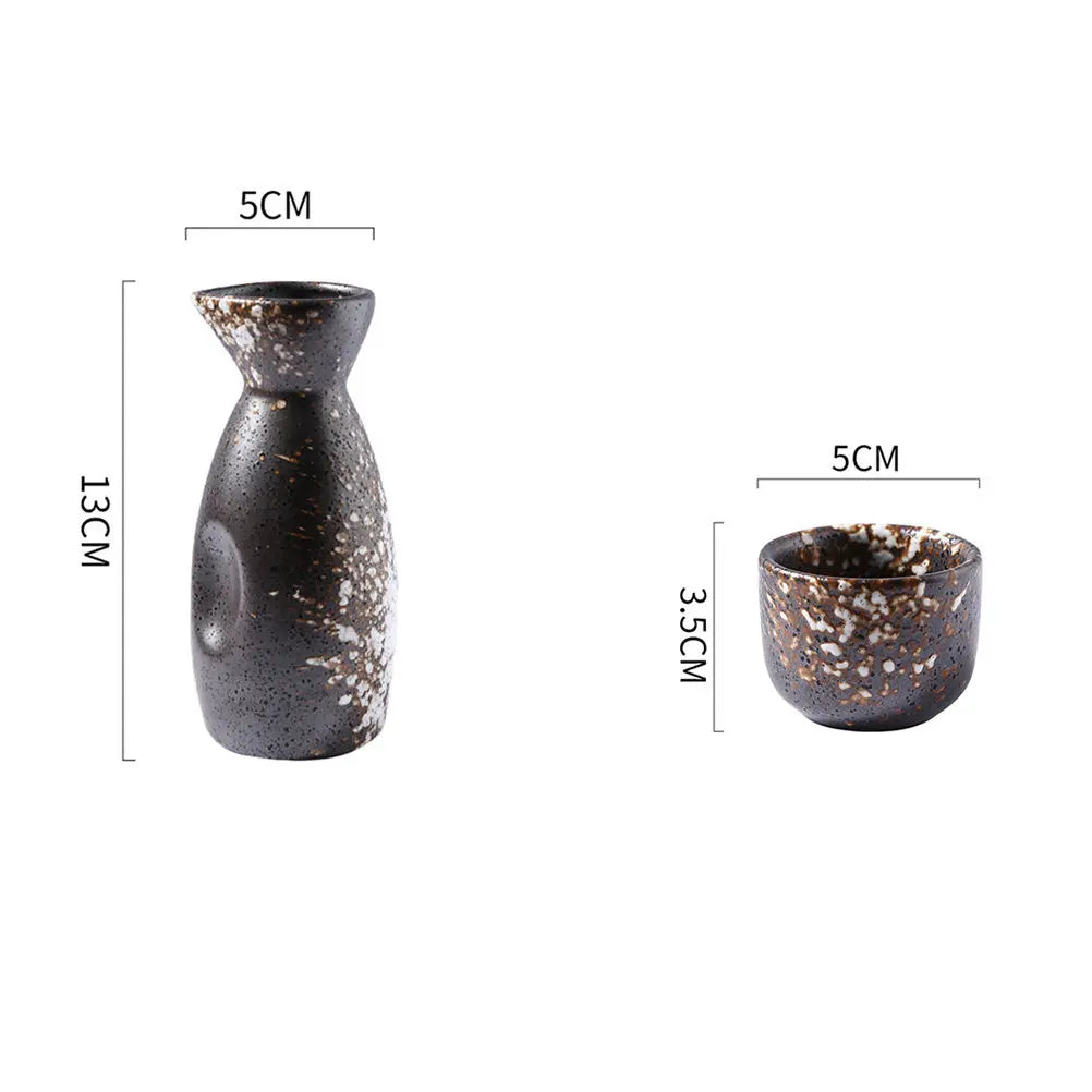 Japanese Style Ceramic Sake and Wine Set | Retro Design Drinkware
