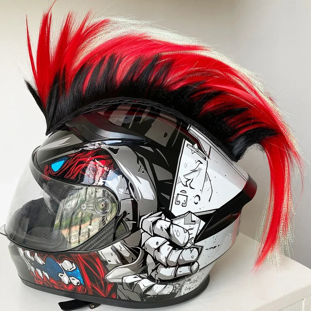 Mohawk Motorcycle Helmet Wig | Unique Helmet Decoration