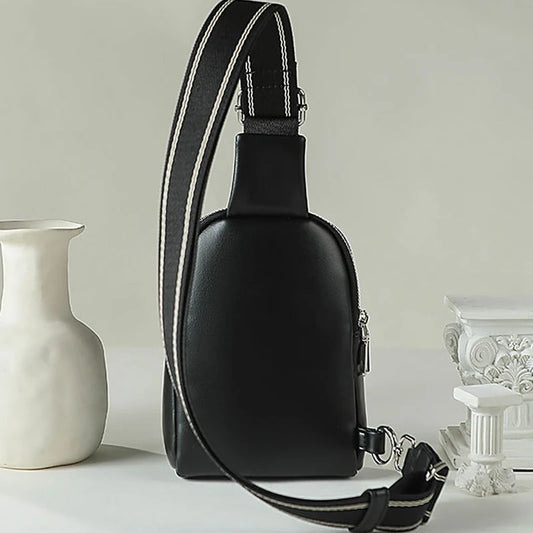 Unisex Soft Leather Chest Bag | Versatile Crossbody Waist Bag