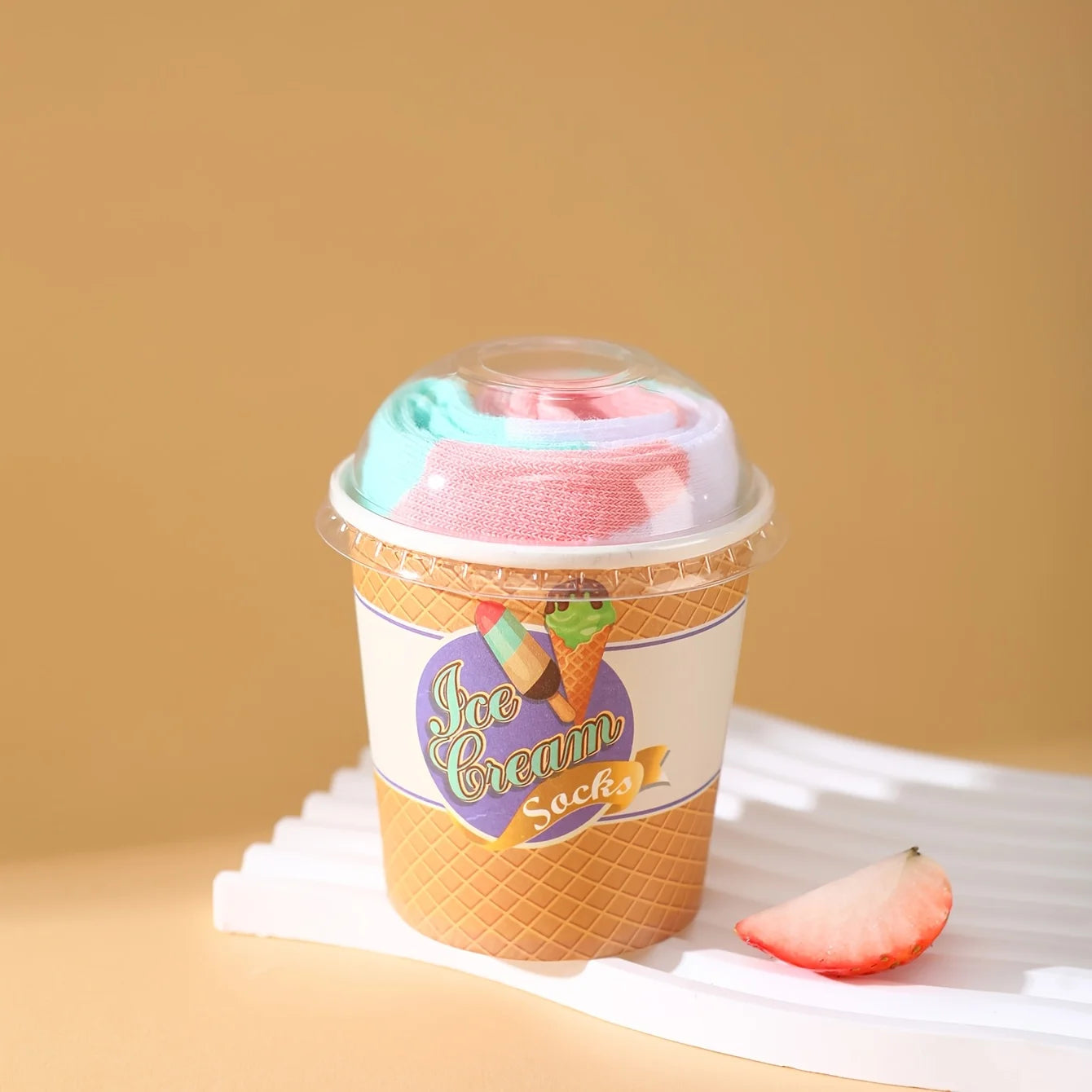 Colorful Mid-Calf Unisex Socks | Fun Ice Cream Gift Box Style