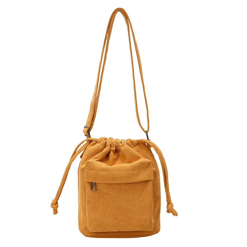 Casual Women's Drawstring Bucket Shoulder Bag | Stylish & Versatile