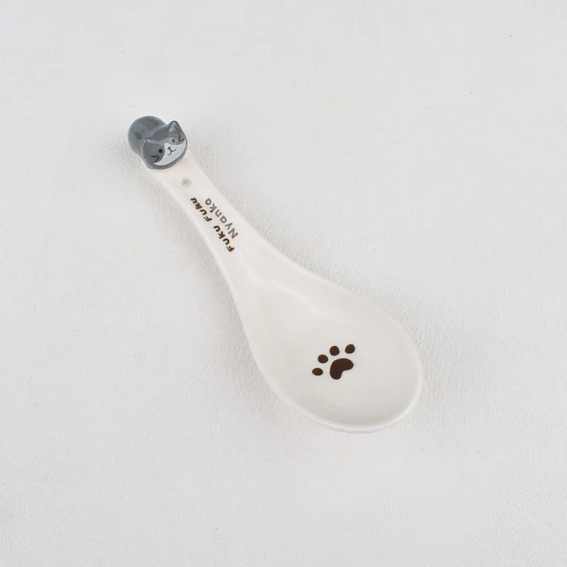 Cute Cartoon Cat Ceramic Rice Bowl | Japanese Style Tableware