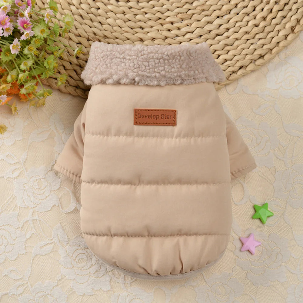 Stylish Winter Dog Coat with Fur Collar | Cozy Wear for Pets