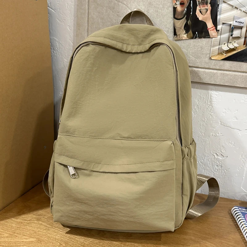 Versatile Solid Color Backpack | Large Capacity Daily Use