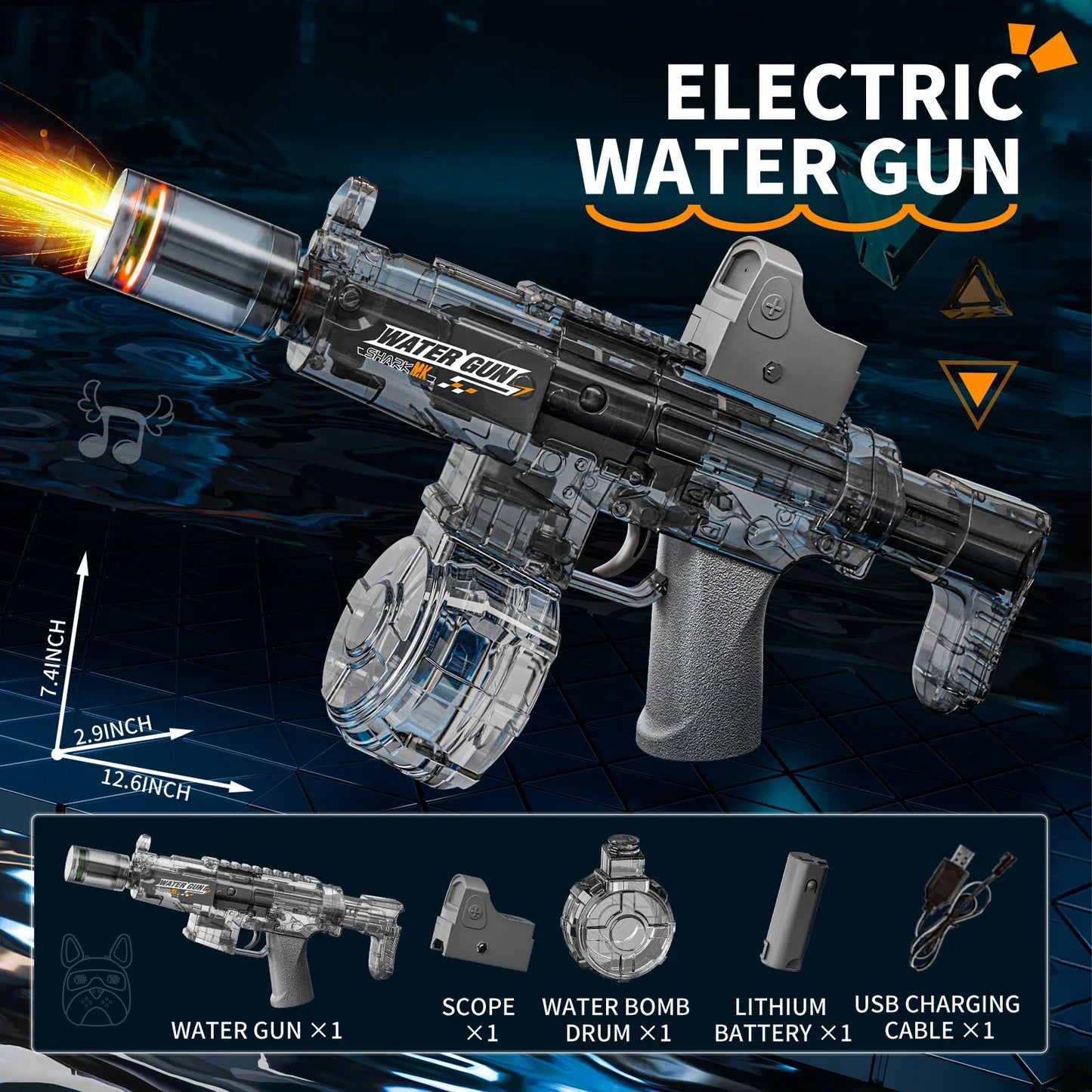 Electric Water Gun Toy | Automatic Sensor Lights & Firing Action