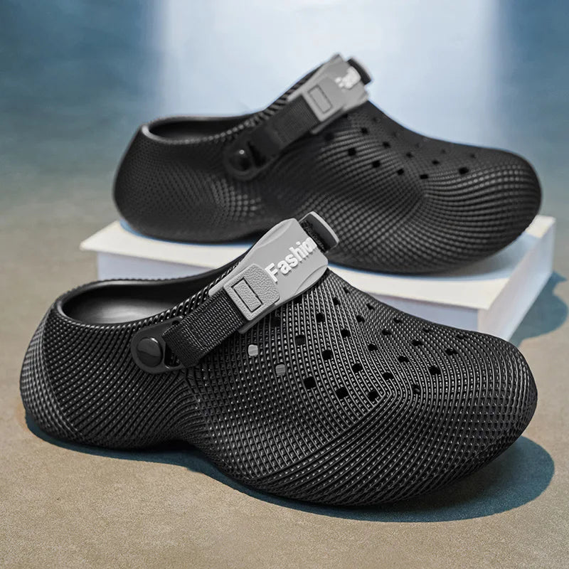 Summer non slip 3D patterned sandals with EVA thick sole for men's and women's beach shoes with a poop like feel