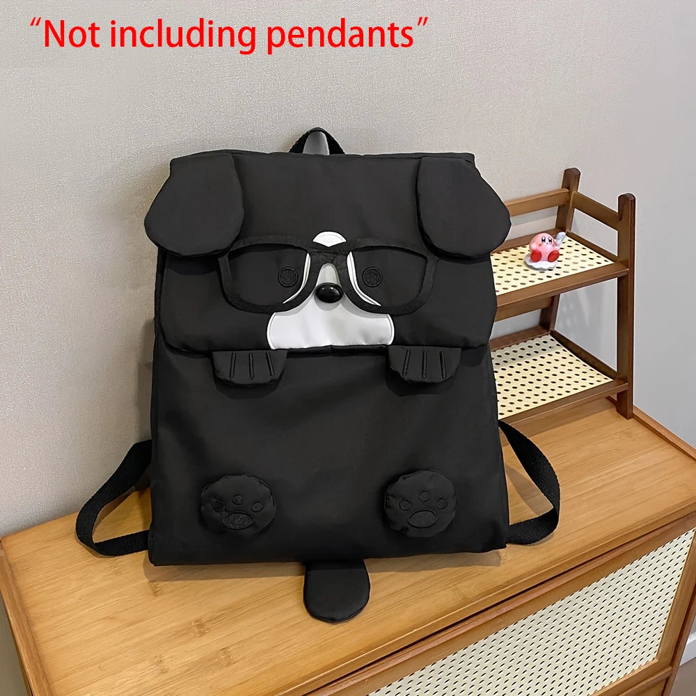 Cute Cartoon Glasses Puppy Backpack 2025 New Backpack Large Capacity Middle School and High School Student Backpack