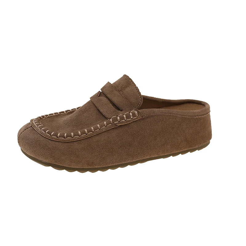 Women's Retro Anti-Slip Slippers | Cozy Flat-Bottomed Footwear