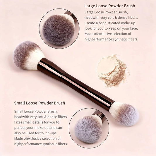 Set de 5 brochas de maquillaje Kabuki de doble punta | Una mezcla impecable te espera
