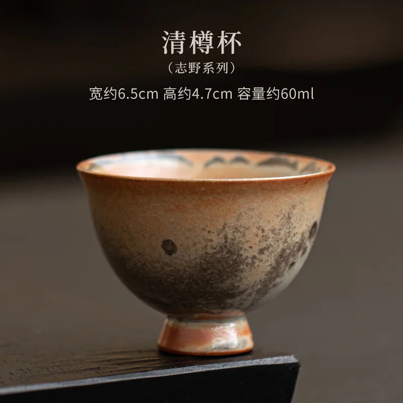 Japanese Tea Cup Retro Vintage Ceramic Chinese Kung Fu Teacup Host Single Cup Handmade Cute Cat Cartoon Cups Drinkware Teaware