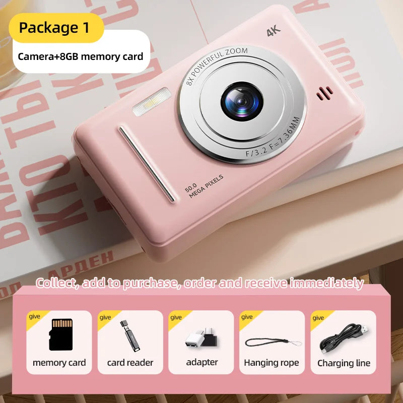 Portable 4K CCD Retro Digital Camera | 50MP Autofocus Photography