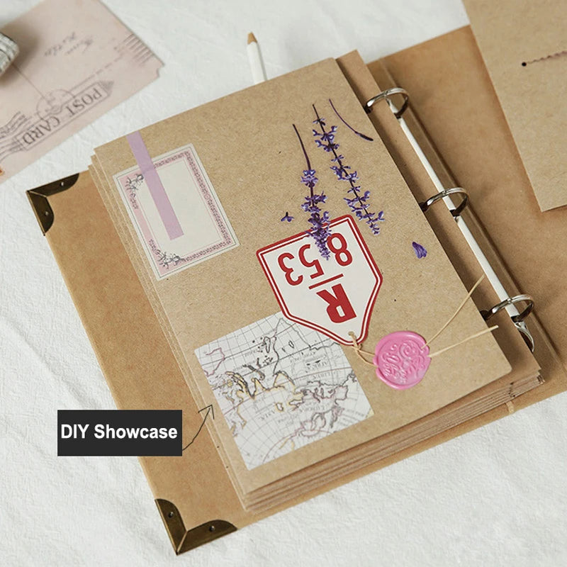 Retro Kraft Paper Cover Photo Album | Wedding Guest Book & Scrapbook