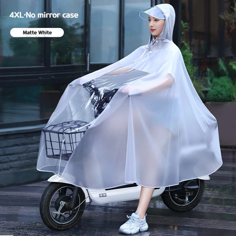 Women's Transparent Long Raincoat for Biking | Waterproof Jacket