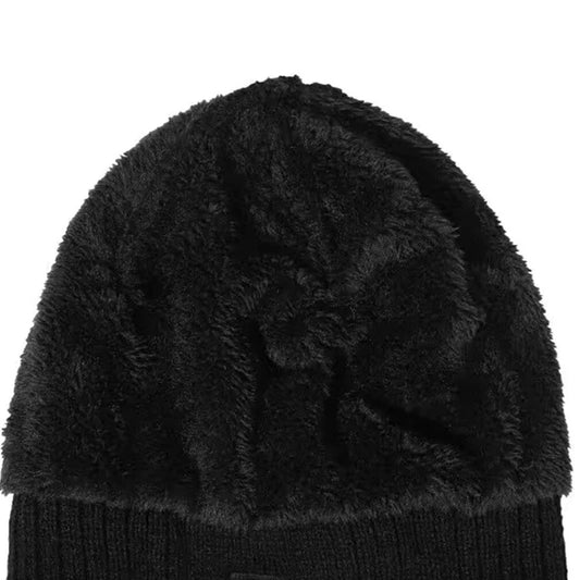 Gorro de punto unisex con forro polar, visera y orejeras | Calidez invernal