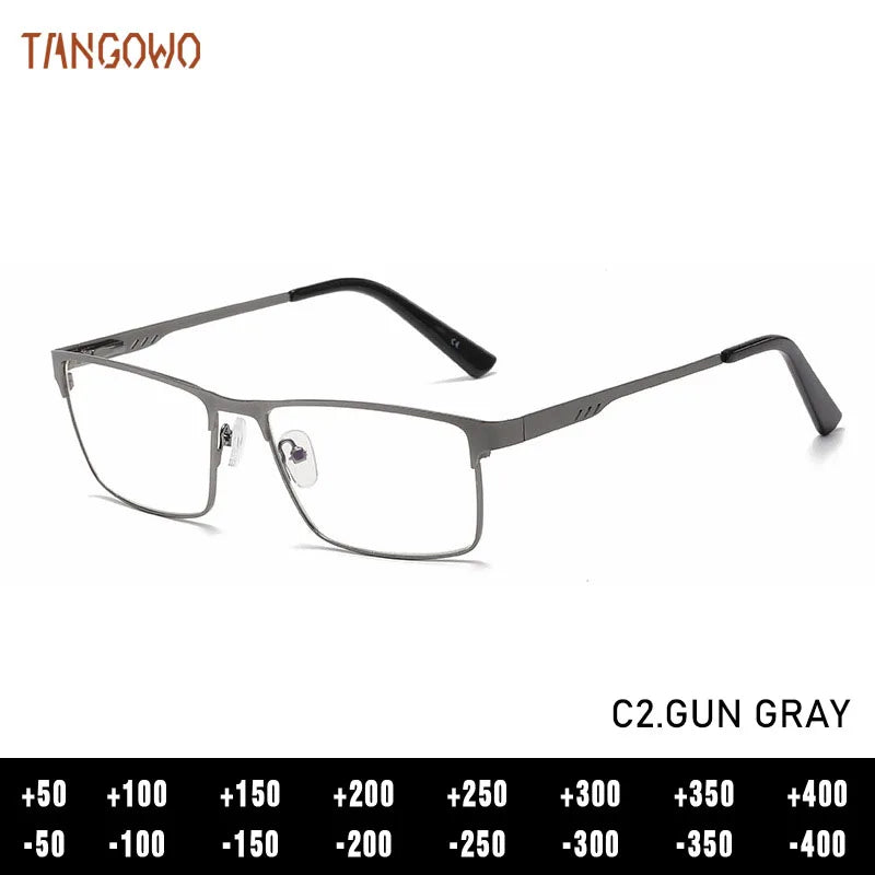 Stylish Square Metal Reading Glasses | Blue Light Blocking Eyewear