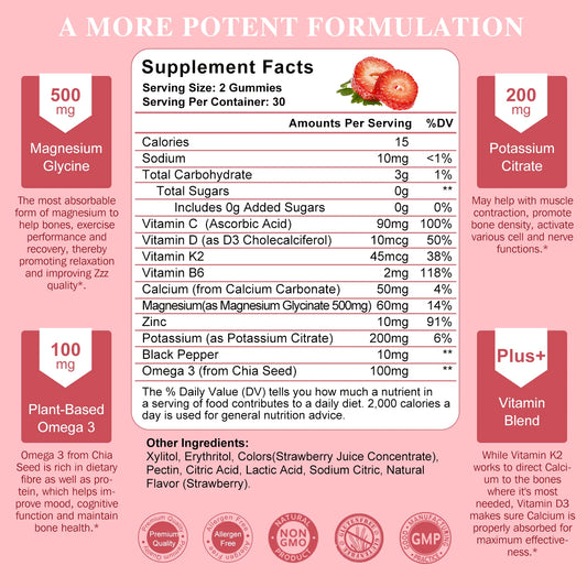 Potassium Magnesium Gummies for Better Sleep & Mood Support