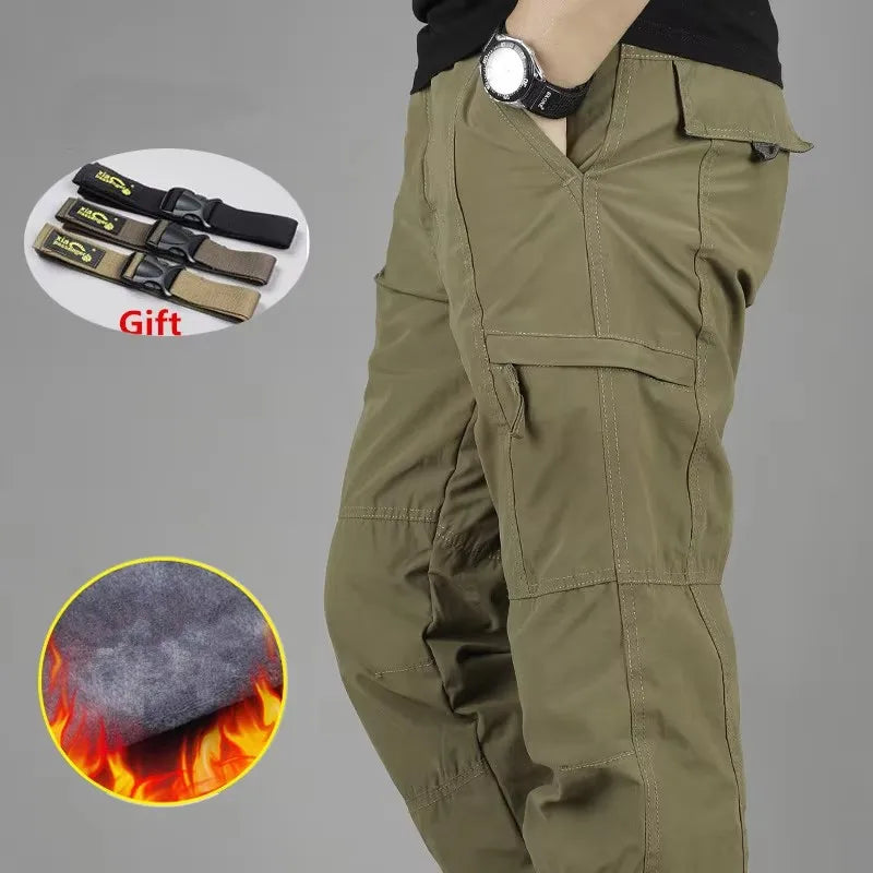 Men's Winter Fleece Cargo Pants | Warm & Casual Outdoor Trousers