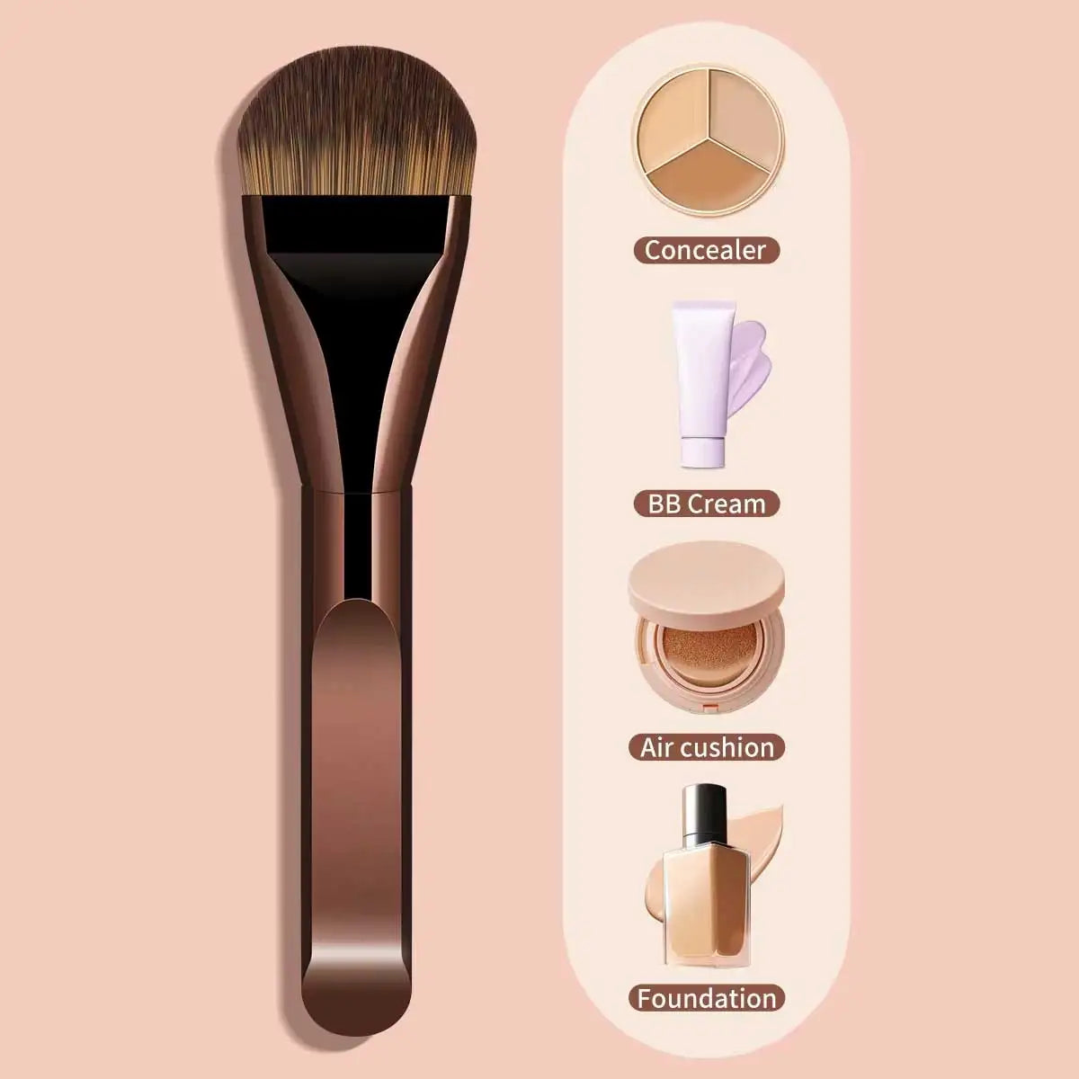 2pcs Ultra-Soft Synthetic Makeup Brush Set | Foundation Concealer Contour Brushes 2026