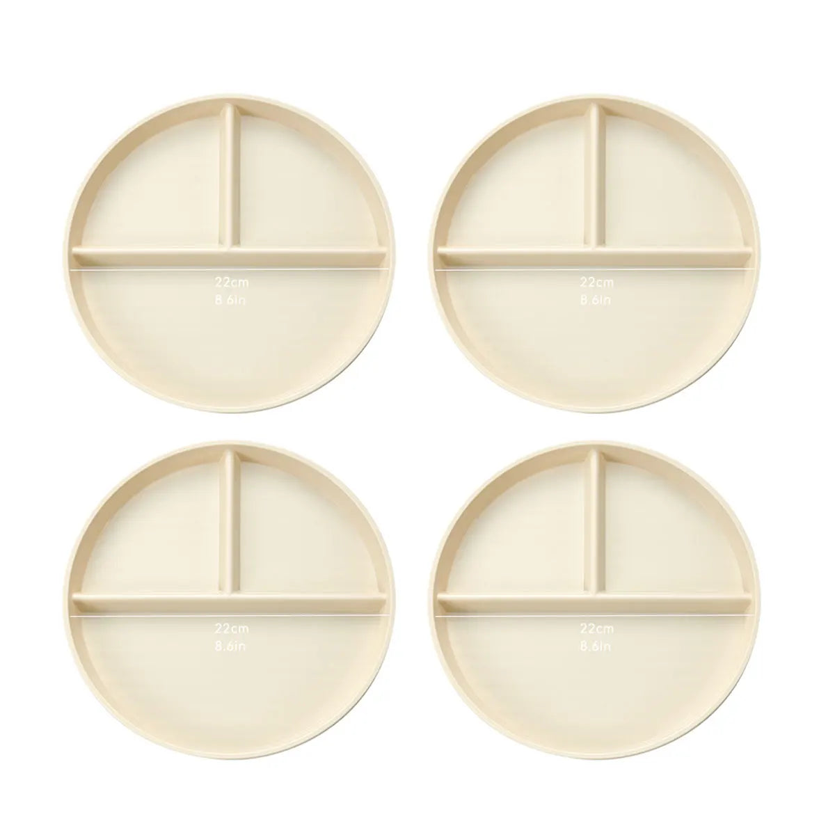 Reusable Round Plastic Divided Food Plate for Kids & Students