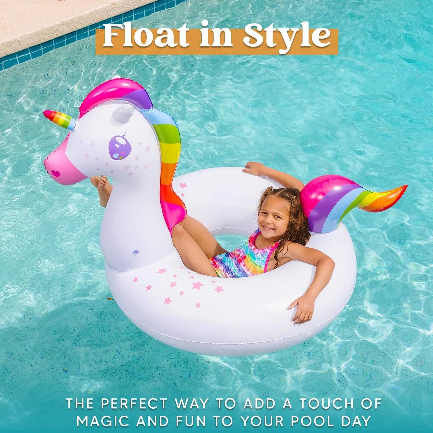 Unicorn & Flamingo Pool Floats - Inflatable Swim Rings for Fun