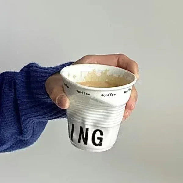 Elegant Korean Style Ceramic Coffee Mug | Nordic Design Tumbler