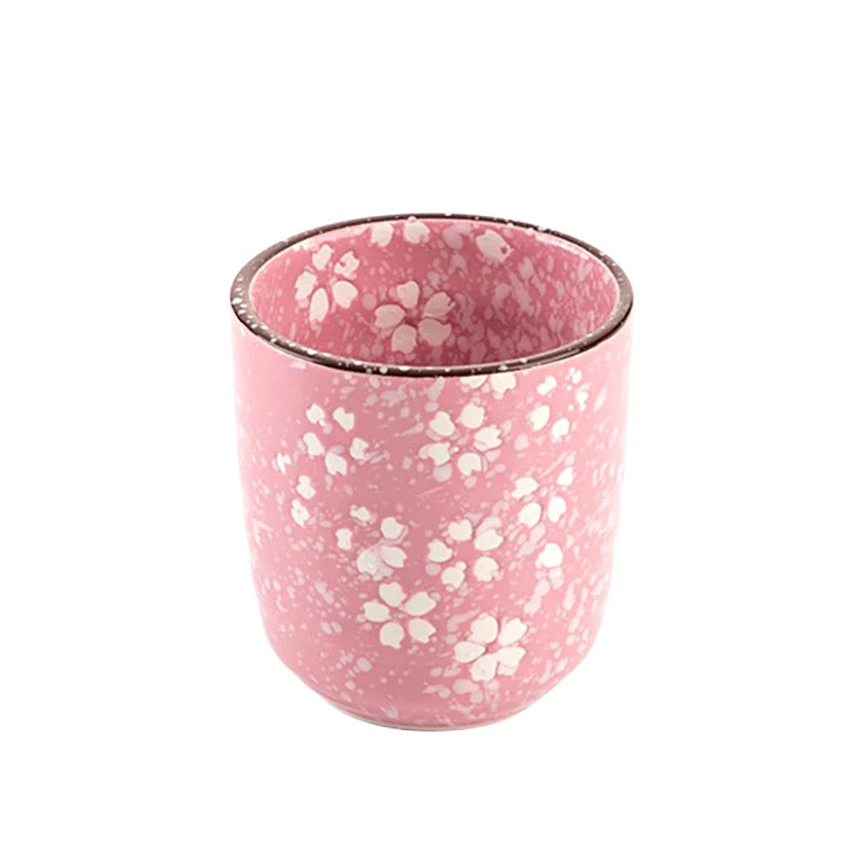 1PC Japanese-Style Kung Fu Tea Pink White Ceramic Underglaze Porcelain Tea Cup Home Owner Sub-Cup Glass Tea Cup