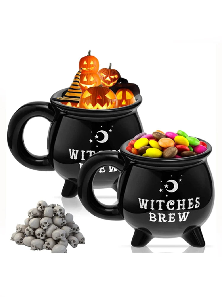 Witch Brew Coffee Mug | 350ml Black Cauldron Ceramic Cup