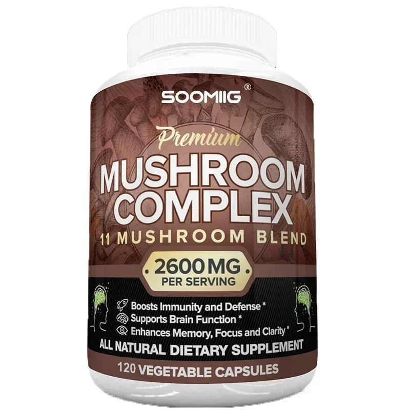 Mushroom Complex Capsules | Boost Memory, Focus & Energy