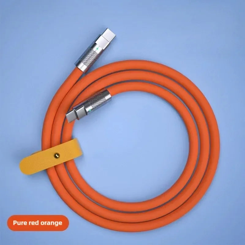 New 120W 7A Super Fast Charge PD Type C Liquid Silicone Cable 1M 1.5M 2M Usb Cable Usb C To C Charger Cable for Xiaomi Huawei