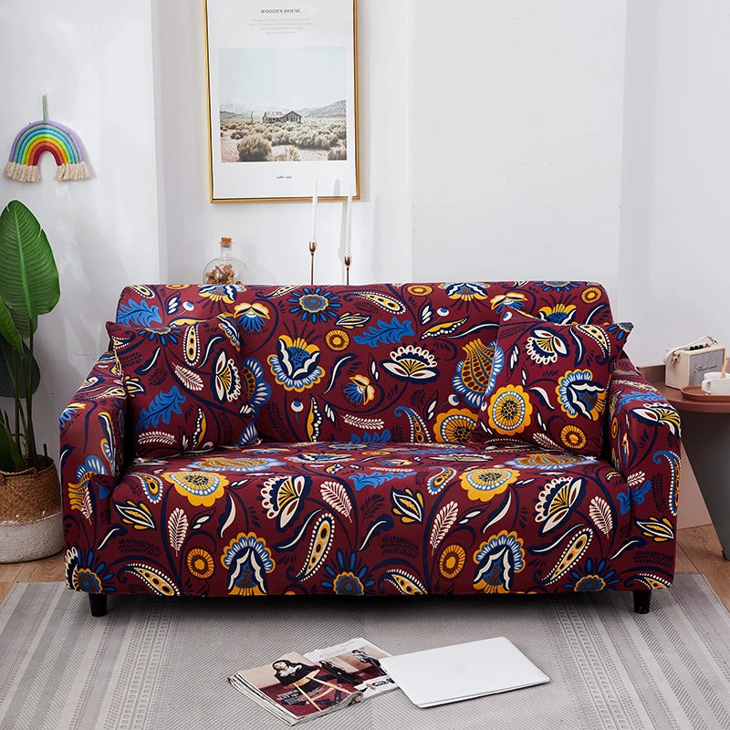 Elastic Living Room Sofa Covers | Dustproof & Machine Washable