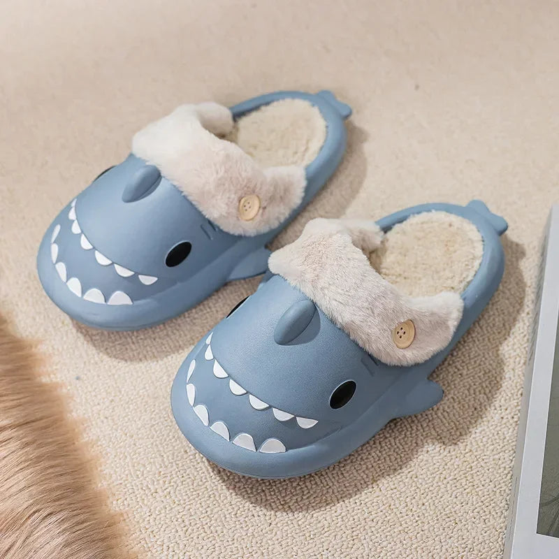 Unisex Cute Shark Plush Slippers | Funny Winter Warm Indoor House Shoes 2026