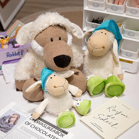 Cute Sheep Plush Toy | Soft Sleepy Sheep Plushie Gift