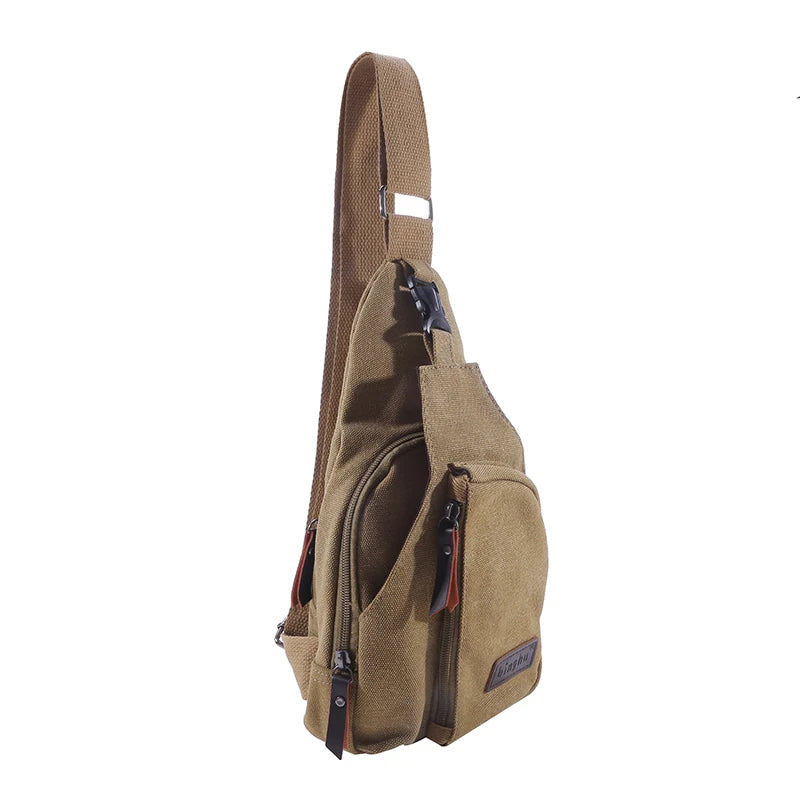 Men's Vintage Canvas Satchel Shoulder Sling Pack | Versatile Outdoor Bag