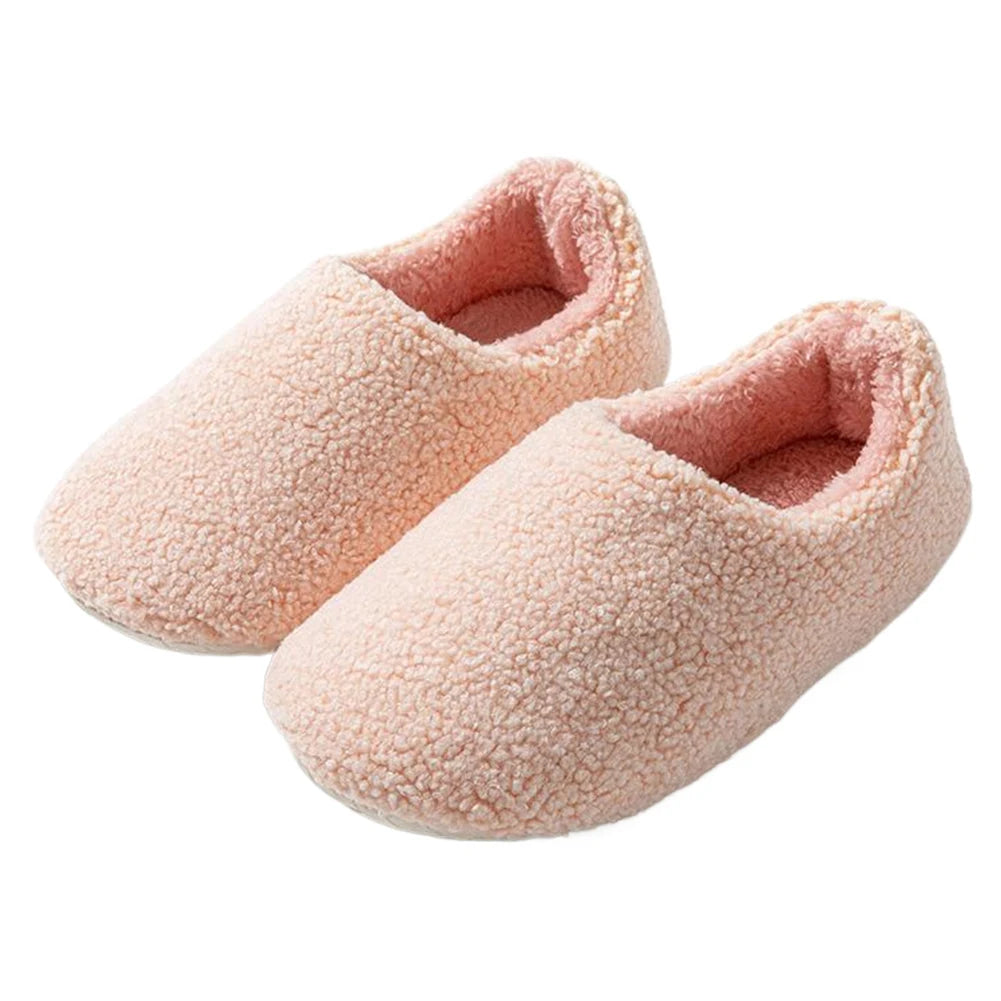 Cozy Women Plush Closed-Back Slippers | Warm Comfortable Indoor Shoes