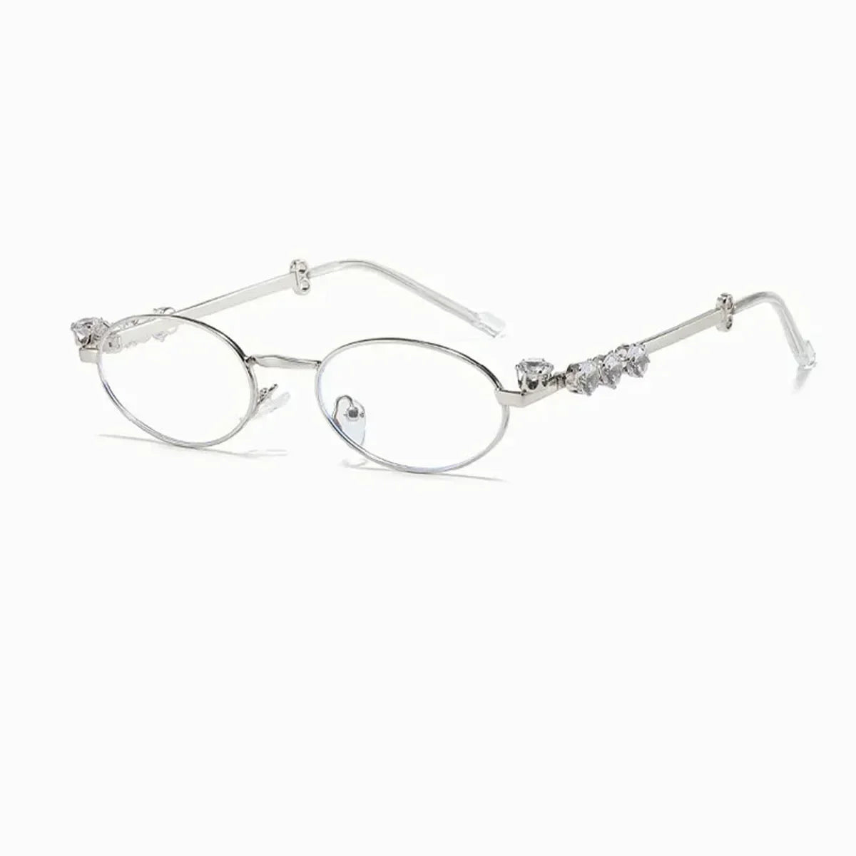 Women's Retro Silver Anti Blue Light Eyewear | Chic Oval Glasses
