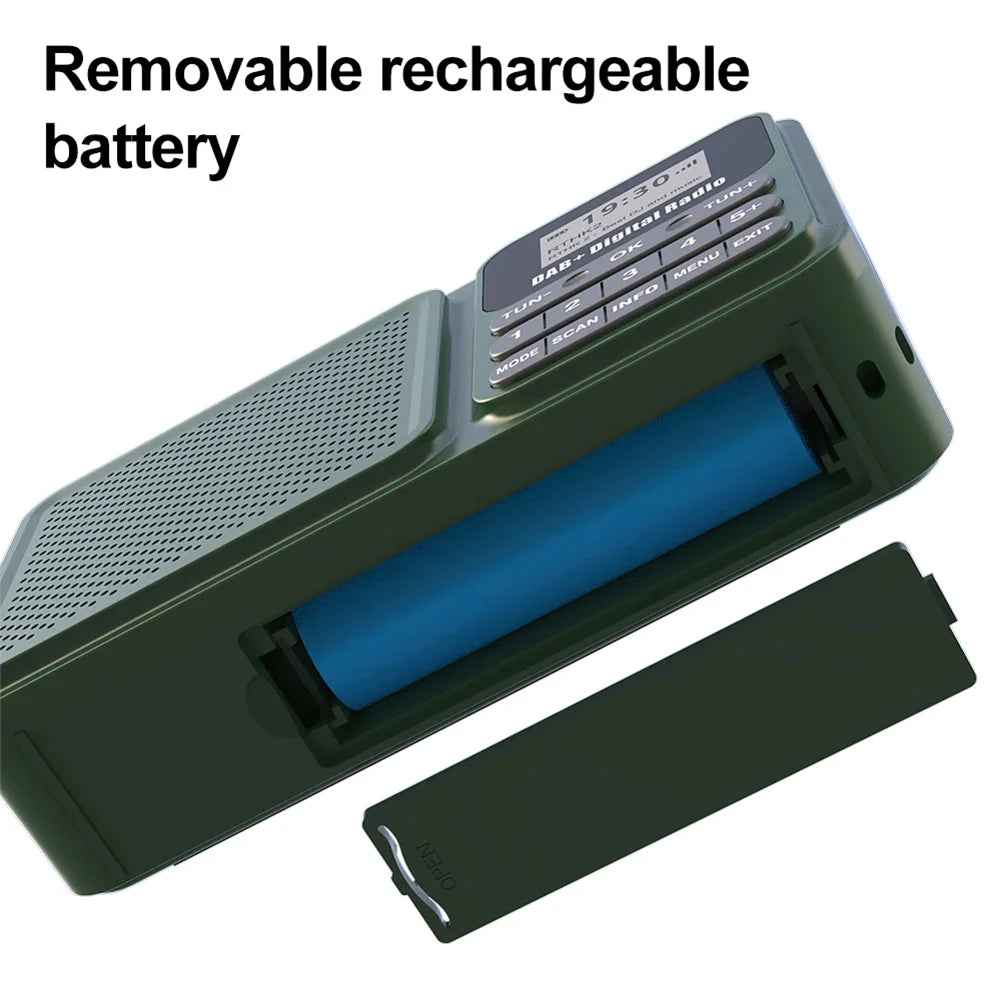 Portable Solar-Powered DAB+ Digital Radio with Bluetooth Speaker