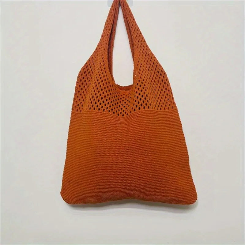 Aesthetic Hollow Out Crochet Shoulder Bag | Large Capacity Tote