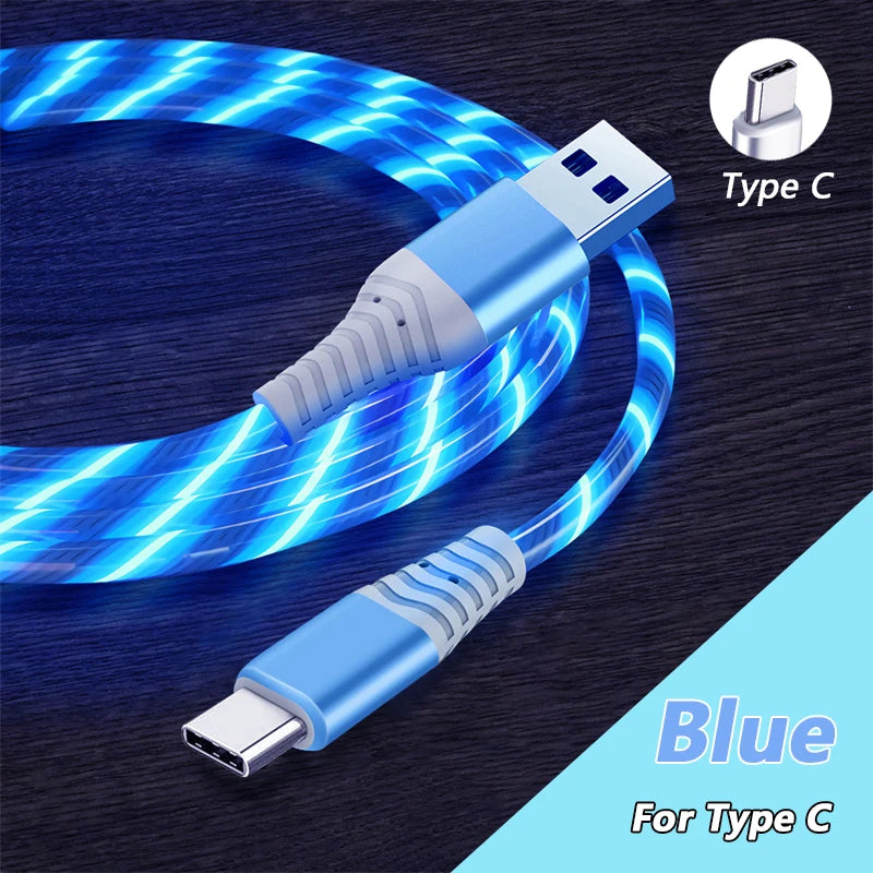 6A Fast Charging Glowing Micro USB & Type C Cable