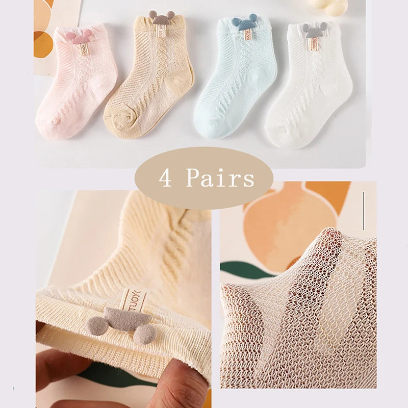 Cute Newborn Baby Summer Socks | Breathable Mid Tube Design
