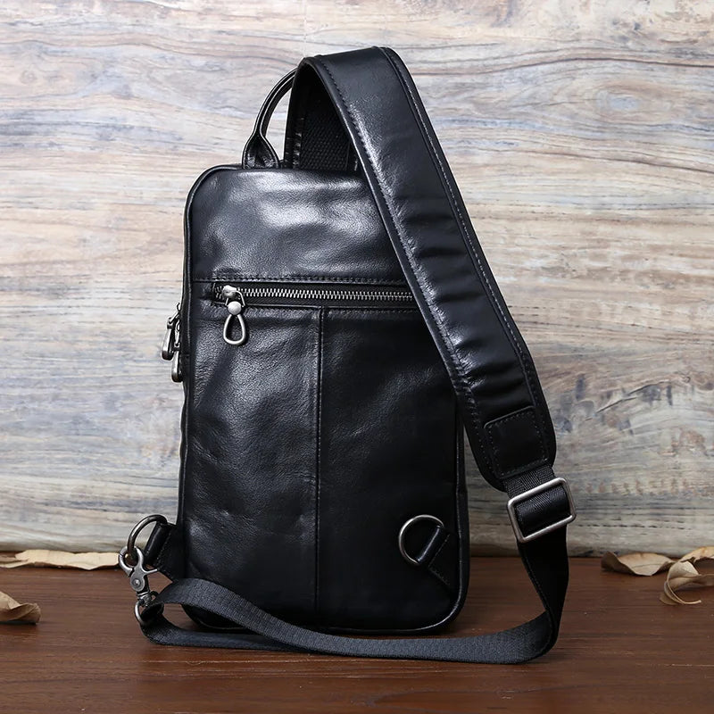 Men's Casual Leather Crossbody Bag | Stylish Everyday Backpack